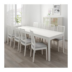 Фото2.Раскладной стол белый 180 / 240x90 EKEDALEN 703.407.65 IKEA