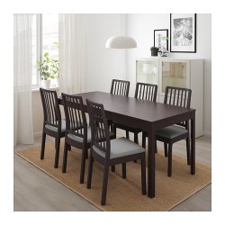 Фото2.Розкладний стіл темно-коричневий 120/180x80 EKEDALEN 403.408.04 IKEA