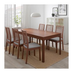 Фото1.Раскладной стол коричневый 180 / 240x90 EKEDALEN 903.407.69 IKEA