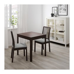 Фото1.Стіл розкладний, темно-коричневий 80/120x70 EKEDALEN 203.408.24 IKEA