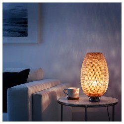 Фото2.Настільна лампа, нікельована, бамбукова ротанга BOJA IKEA 601.522.79