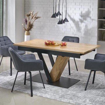 Фото5.Розкладний стіл FANIS, натуральний / чорний (3 шт. = 1 шт.)