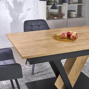 Фото7.Розкладний стіл FANIS, натуральний / чорний (3 шт. = 1 шт.)