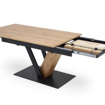 Фото4.Розкладний стіл FANIS, натуральний / чорний (3 шт. = 1 шт.)