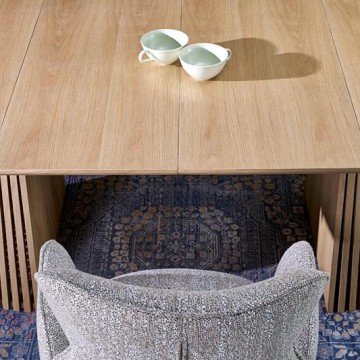 Фото4.Розсувний стіл FARGO, стільниця - натуральна, ніжки - натуральні