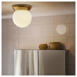 Фото2.Настенный светильник, латунь, белый LILLHOLMEN IKEA 403.619.19
