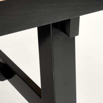 Фото3.Розкладний стіл FIESTA 200-280x100x77 см, натуральний дуб/чорний