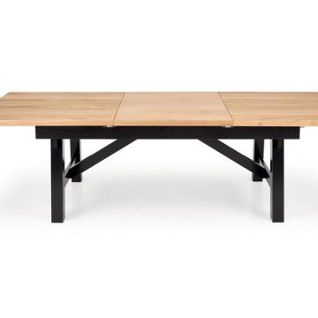 Фото4.Розкладний стіл FIESTA 200-280x100x77 см, натуральний дуб/чорний