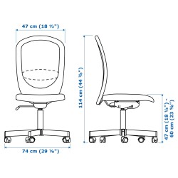 Фото4.Кресло офисное IKEA FLINTAN поворотное черное 203.368.41