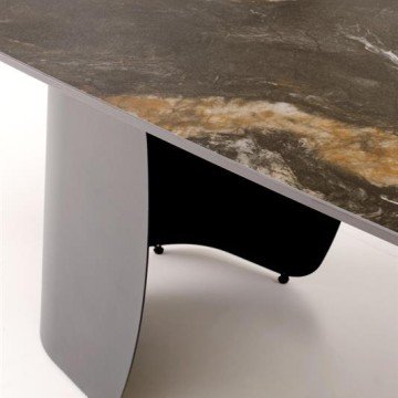 Фото6.Розкладний стіл FORUM, чорний мармур / чорний (3 шт. = 1 шт.)