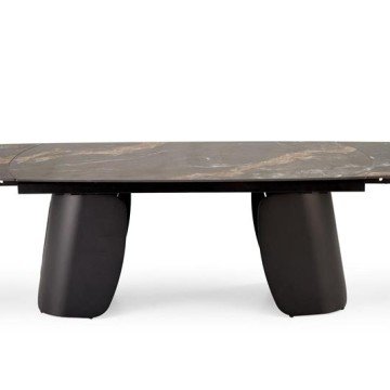 Фото4.Розкладний стіл FORUM, чорний мармур / чорний (3 шт. = 1 шт.)