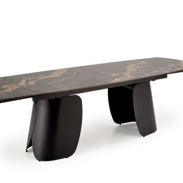 Фото1.Розкладний стіл FORUM, чорний мармур / чорний (3 шт. = 1 шт.)