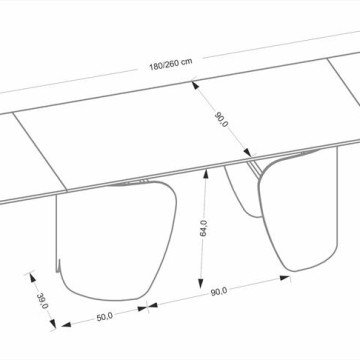 Фото2.Розкладний стіл FORUM, чорний мармур / чорний (3 шт. = 1 шт.)