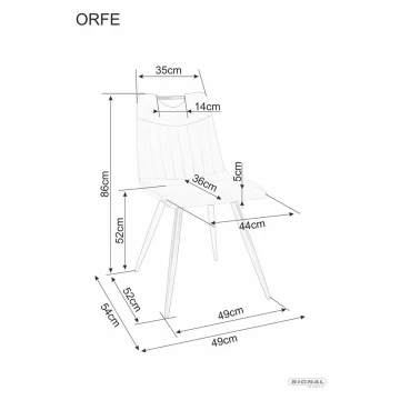 Фото2.Стілець ORFE SZTRUKS ( Вельвет ) чорний каркас / коричневий