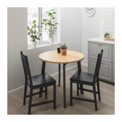 Фото2.Стол круглый света морилка 85 см GAMLARED 303.712.40 IKEA
