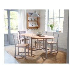 Фото4.Крісло, світла морилка антик, сірий GAMLEBY 602.470.51  IKEA