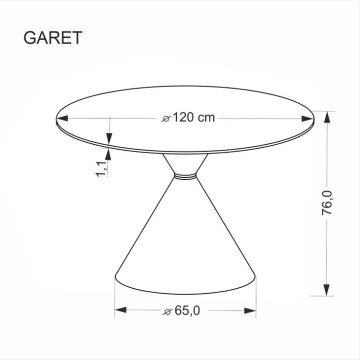 Фото1.Круглий стіл GARET, білий мармур / чорний (2 шт. = 1 шт.)