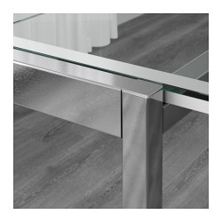 Фото3.Розкладний стіл прозорий, хром 125/188x85 GLIVARP 403.346.95  IKEA