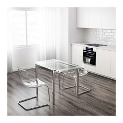 Фото2.Стол, прозрачный, хром 75 / 115x70 GLIVARP 603.346.99 IKEA