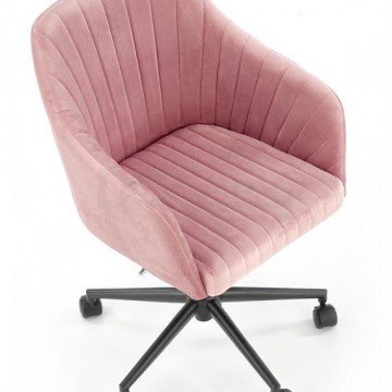 Фото1.Кресло компьютерное HALMAR FRESCO velvet розовый