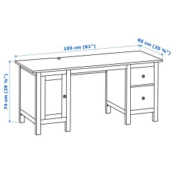 Фото6.Письменный стол белый HEMNES IKEA 702.457.25