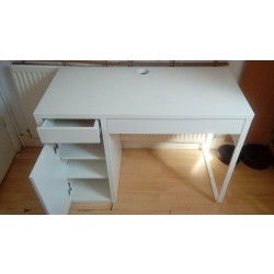 Фото6.Стол письменный белый MICKE IKEA 802.130.74