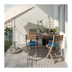 Фото3.Комплект садовий IKEA ASKHOLMEN (стіл +4 стільці) 192.121.82 світло-коричневий