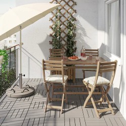 Фото3.​Комплект садовый IKEA ASKHOLMEN (стол + 4 стула) 292.861.82 светло-коричневый