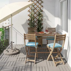 Фото1.Комплект садовий IKEA ASKHOLMEN (стіл +4 стільці) 792.861.94 світло-коричневий