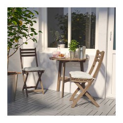 Фото2.​Комплект садовый IKEA ASKHOLMEN (стол + 2 стула) 892.860.04 светло-коричневый
