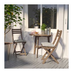 Фото2.​Комплект садовый IKEA ASKHOLMEN (стол + 2 стула) 192.860.07 светло-коричневый