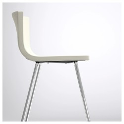 Фото4.Барный стул IKEA BERNHARD белый хром 002.726.56