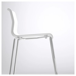 Фото4.Барный стул IKEA GLENN белый хром 601.317.34