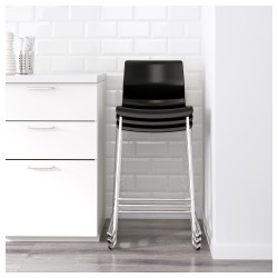 Фото4.Барный стул IKEA GLENN черный хром 802.032.25