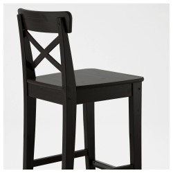 Фото3.Барний стілець IKEA INGOLF коричнево-черный 902.485.15