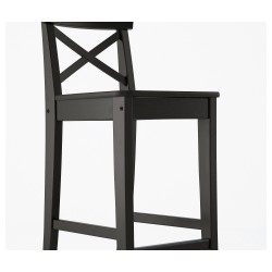 Фото4.Барний стілець IKEA INGOLF коричнево-черный 902.485.15