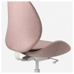 Фото4.Кресло IKEA HATTEFJÄLL поворотное светло-розовый белый 203.413.43