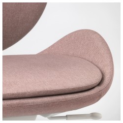 Фото3.Кресло IKEA HATTEFJÄLL поворотное светло-розовый белый 203.413.43