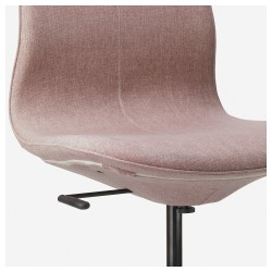 Фото3.Кресло IKEA LÅNGFJÄLL поворотное светло-розовый черный 192.610.78