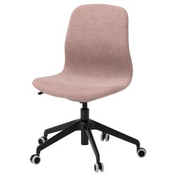 Фото4.Кресло IKEA LÅNGFJÄLL поворотное светло-розовый черный 192.610.78