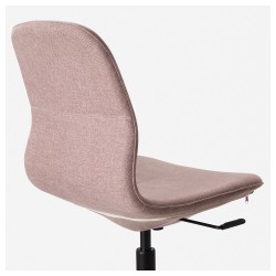 Фото5.Кресло IKEA LÅNGFJÄLL поворотное светло-розовый черный 592.610.00