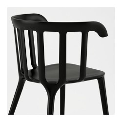 Фото3.Кресло IKEA PS 2012 черное с пидлокотниками 702.068.04 IKEA