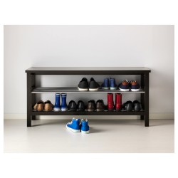 Фото4.Лавка с полкой для обуви черная IKEA TJUSIG 501.527.03