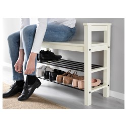 Фото1.Скамья с полкой для обуви, белая HEMNES IKEA 002.438.00