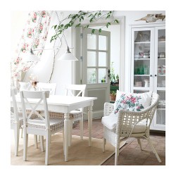 Фото7.Раскладной стол 155 / 215x87 белый INGATORP 702.214.23 IKEA