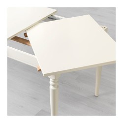 Фото3.Розкладний стіл 155/215x87 білий INGATORP 702.214.23  IKEA