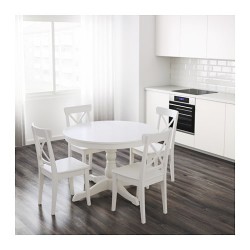 Фото1.Обеденный стол раскладной белый INGATORP 402.170.69 IKEA