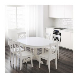 Фото2.Обеденный стол раскладной белый INGATORP 402.170.69 IKEA