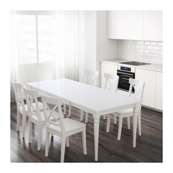 Фото2.Раскладной стол 155 / 215x87 белый INGATORP 702.214.23 IKEA