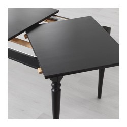 Фото4.Розкладний стіл чорний 155/215x87  INGATORP 902.224.07 IKEA